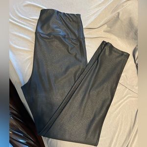 Mono B womens large black shiny leggings